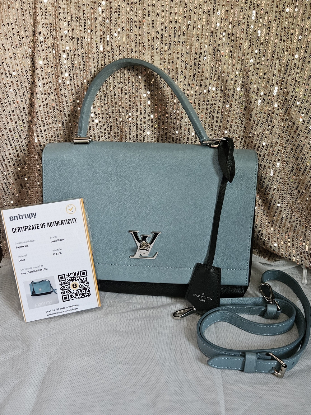 Louis Vuitton Blue Lockme II Handbag